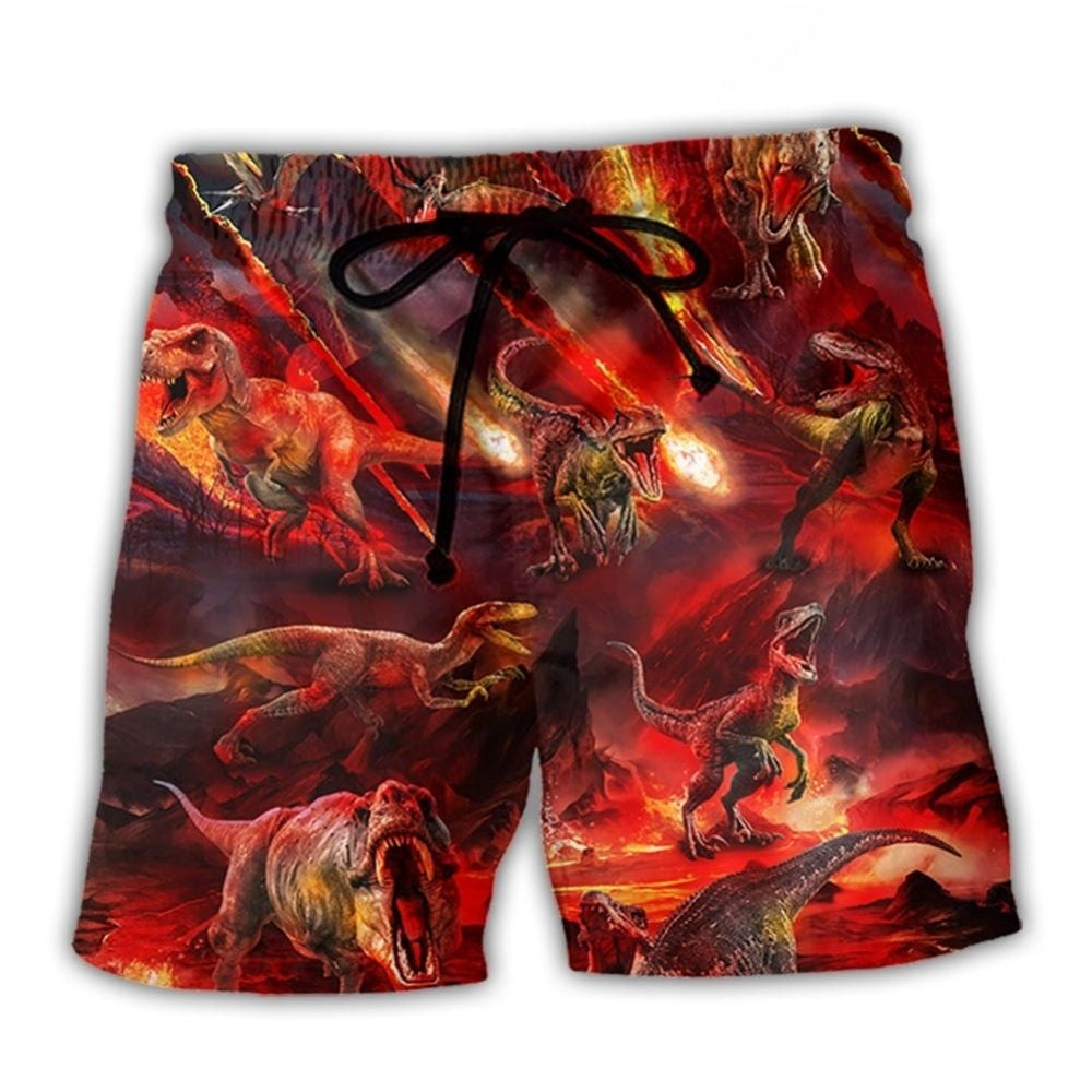Dinosaur Meteorite Rain Art - Beach Short