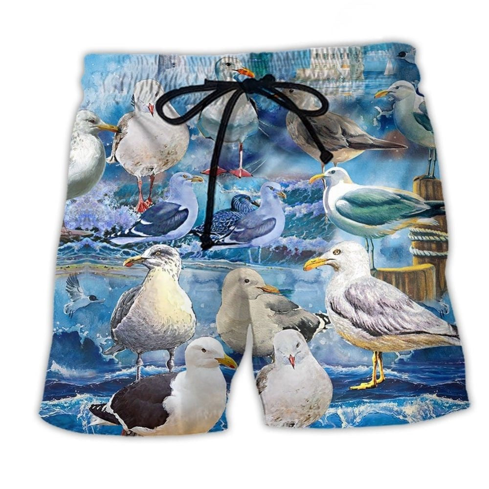 Funny Seagull Art – Beach Short