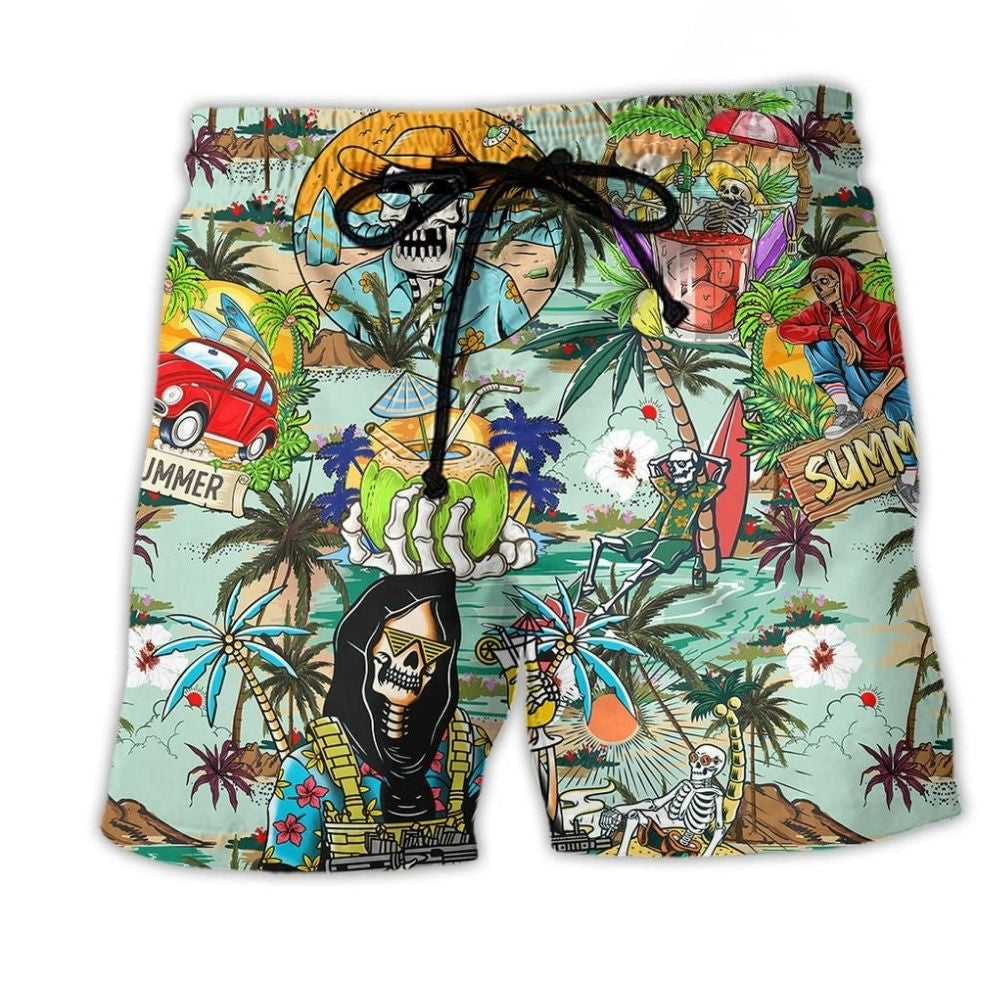 Tropical Skull Chill Out Summer Art – Beach Short