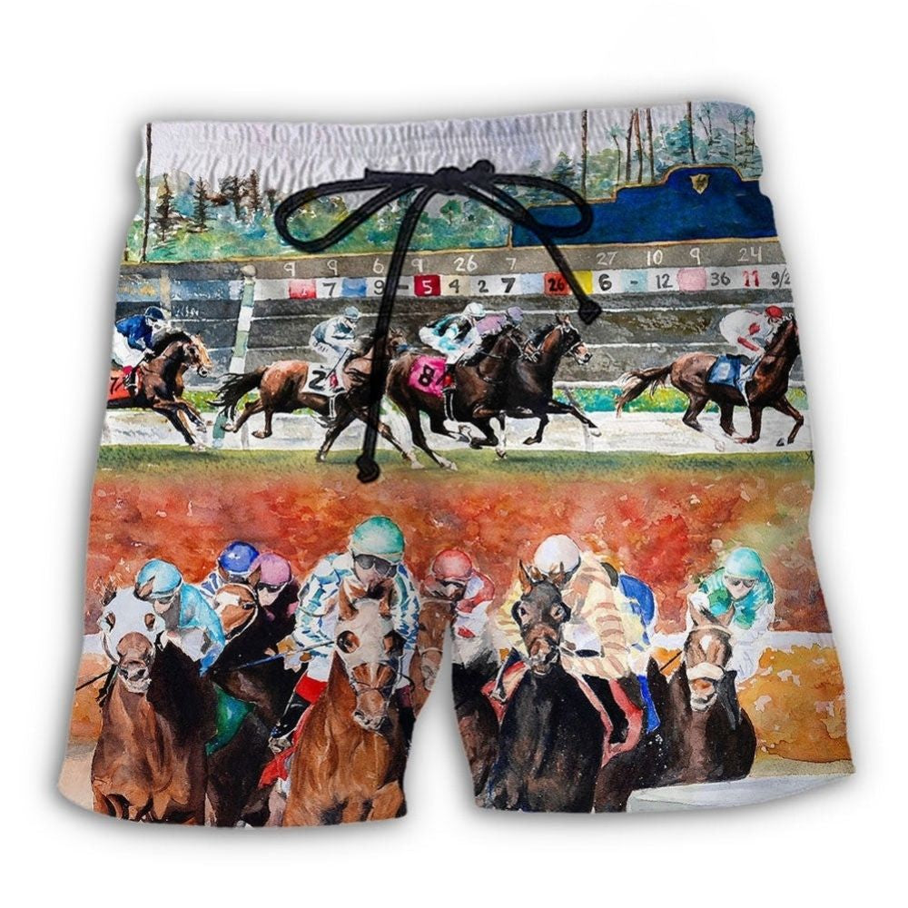 Horse Racing Wild Power Art – Beach Short