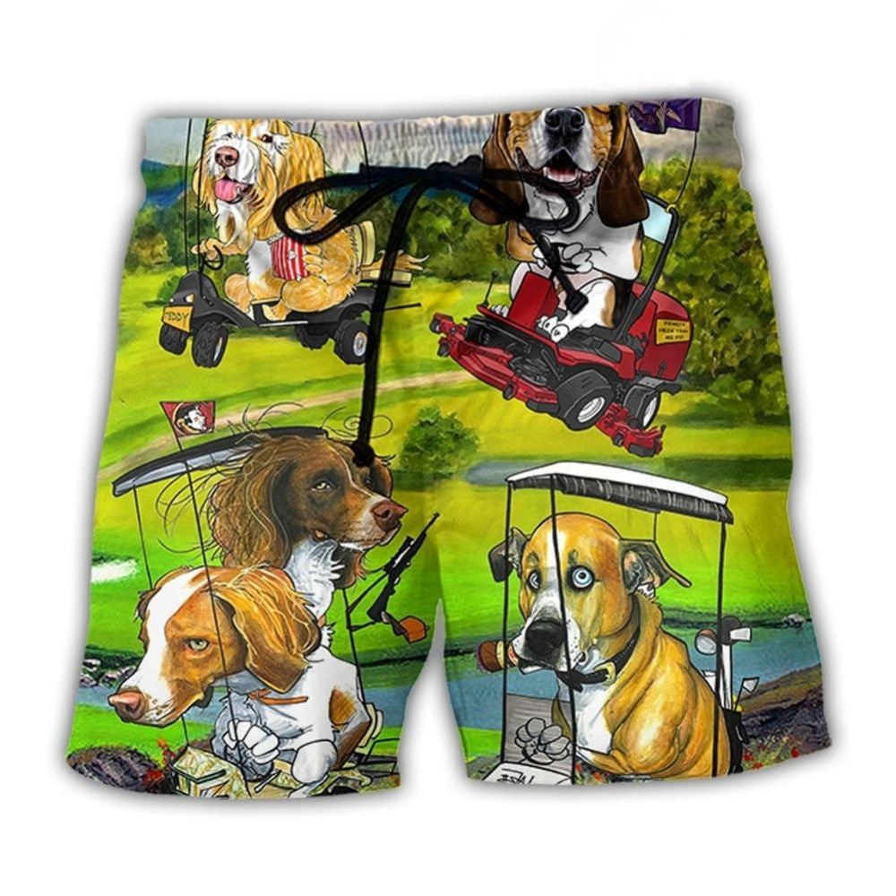 Golf Dog Driving Cart Funny – Beach Short