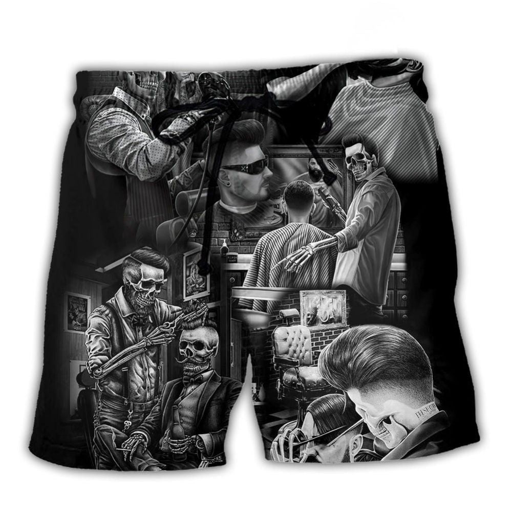 Skull Barber Hair Art – Beach Short