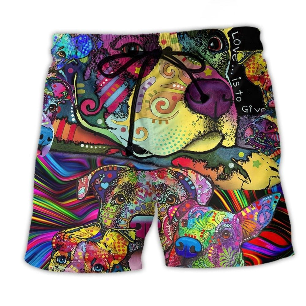 Pitbull Parents Pattern Design – Beach Short