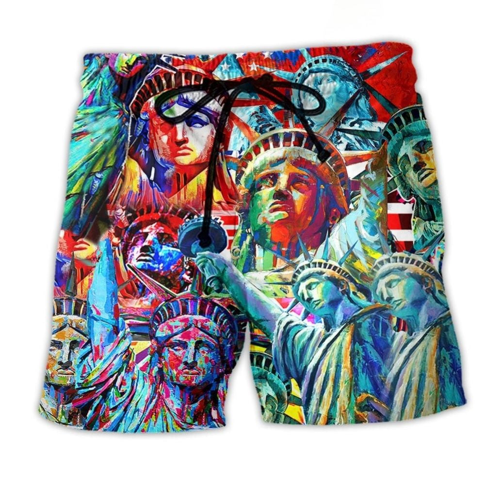 Colorful Liberty Symbol – Beach Short