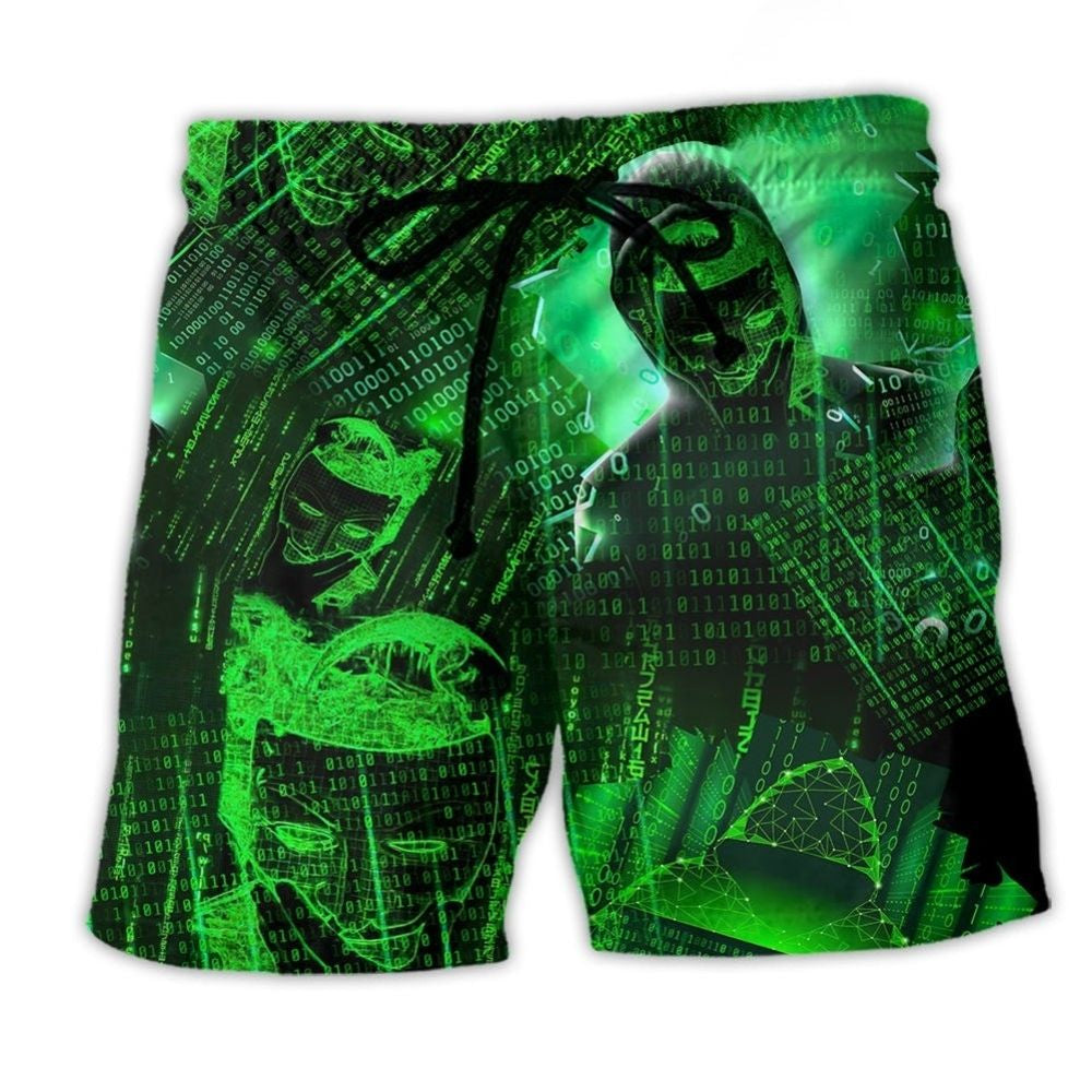 Creative Software Developer Green Tech Art – Beach Short