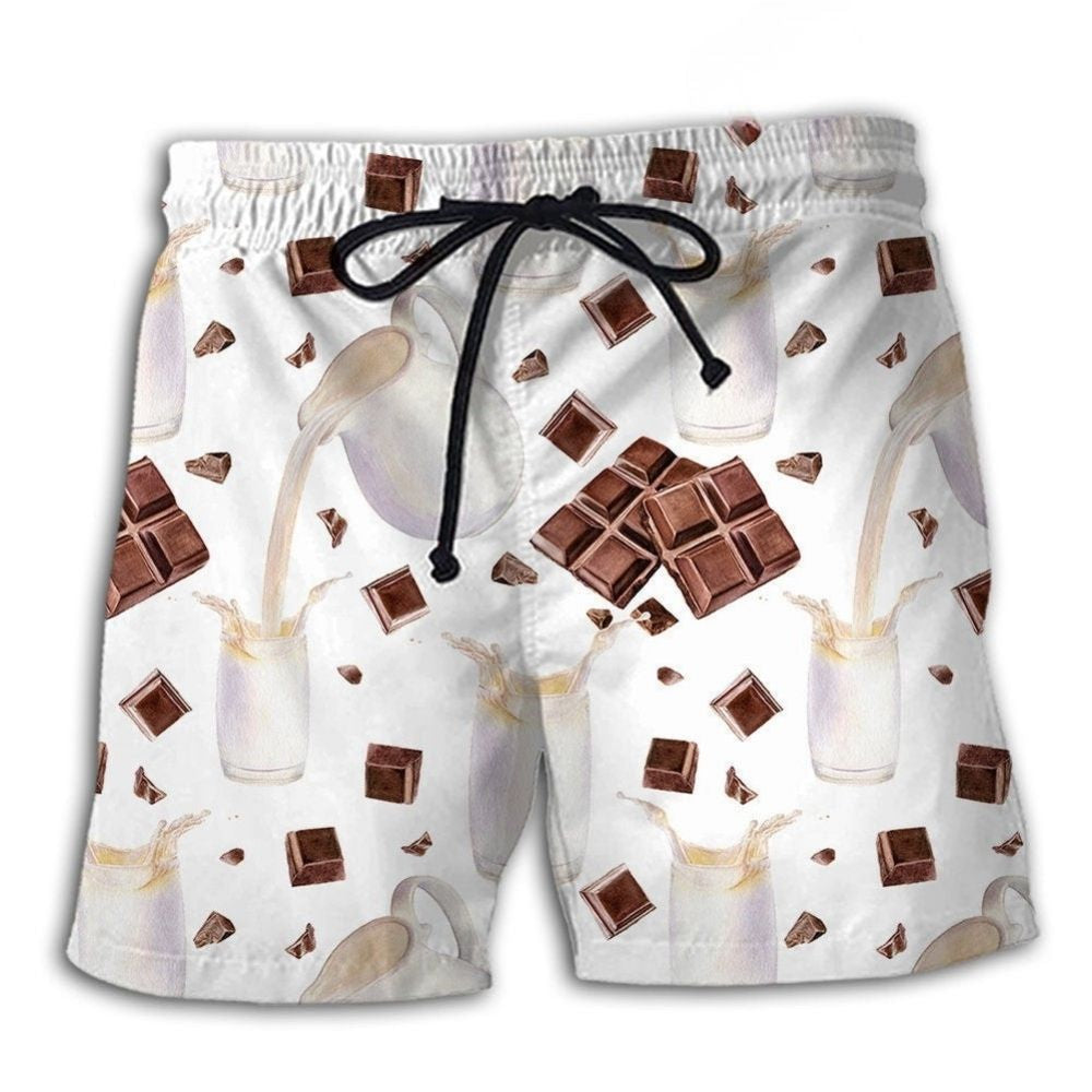 Chocolate Milk Funny Food Quote Art – Beach Short