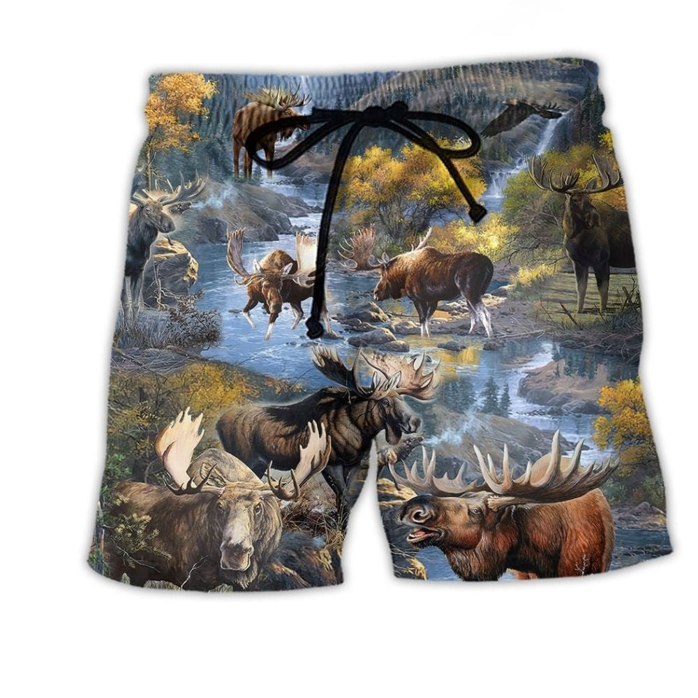 Moose Wild World Make Me Happy - Beach Short