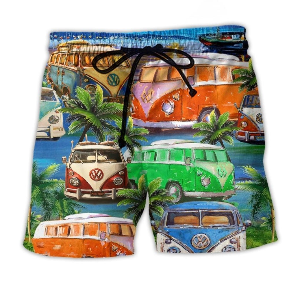 Good Times Tan Lines Bus Art – Beach Short
