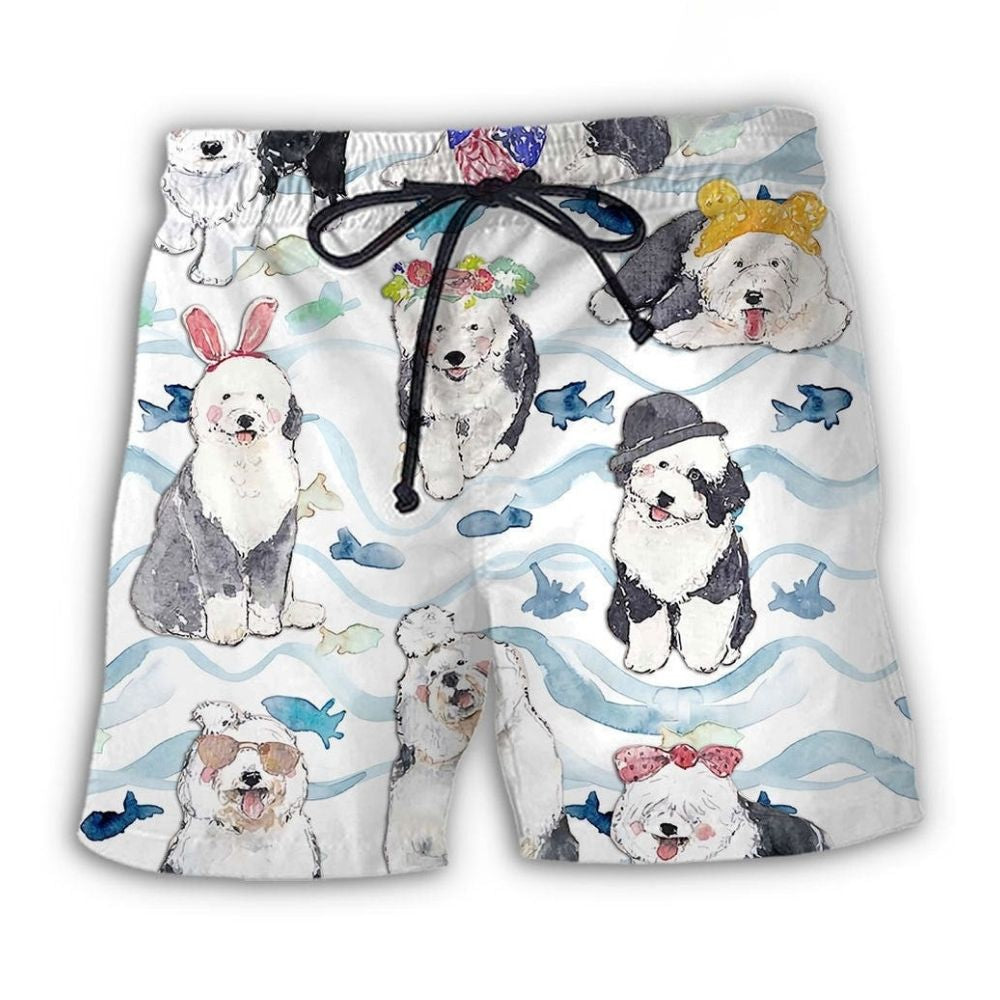Old English Sheepdog Cute – Beach Short