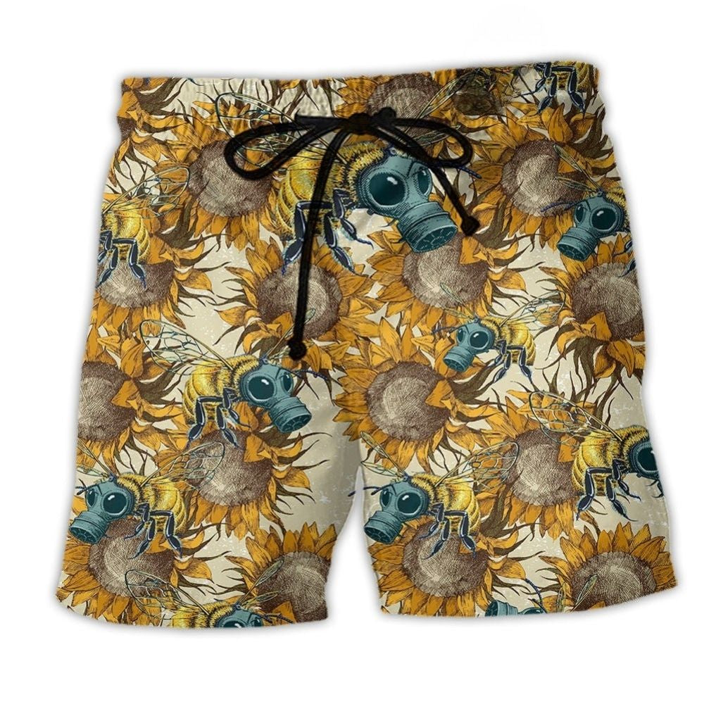 Sunflower Bee Nature Art – Beach Short