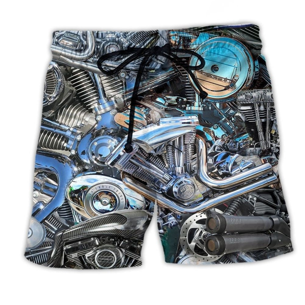 Motorcycle Gone Riding Free Spirit Art – Beach Short