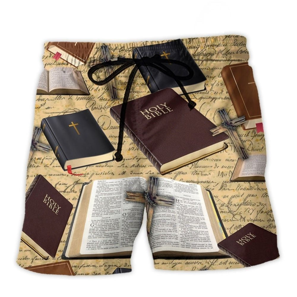 Faith Bible Inspirational Quote Art – Beach Short