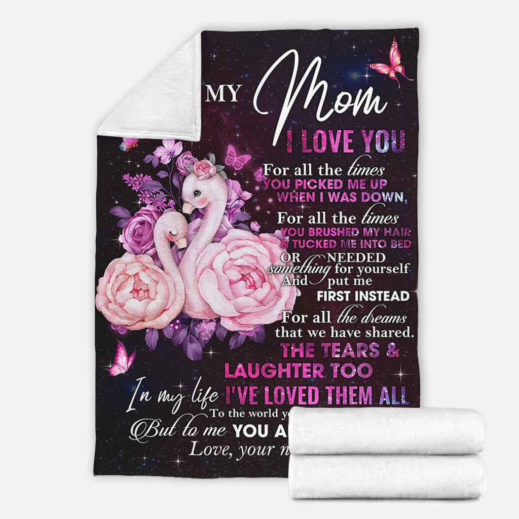 Flamingo To My Mom I Love You The World Personalized Flannel Blanket For Cozy Home Lounging And Gifting