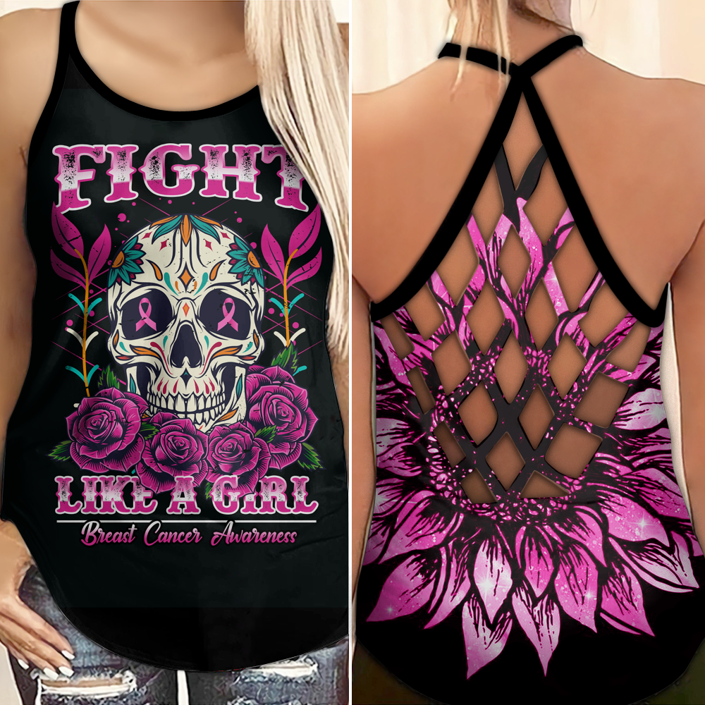 Breast Cancer Awareness Fight Like A Girl – Hollow Tank Top