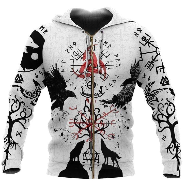 Collection Vegvisir Huginn Muninn Fenrir Yggdrasil – 3D Hoodie