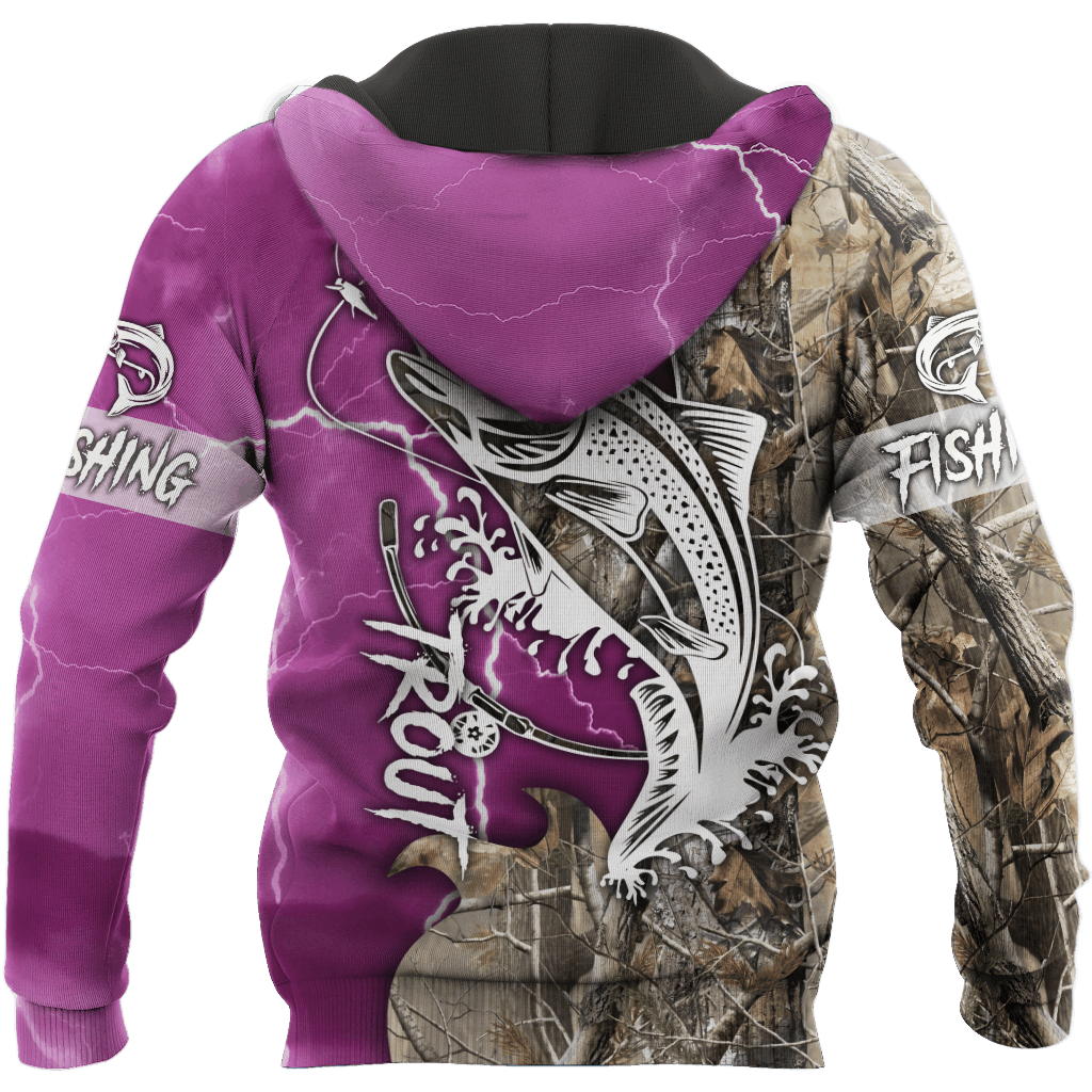 Collection Trout Fishing Purple Tattoo Camo – 3D Hoodie