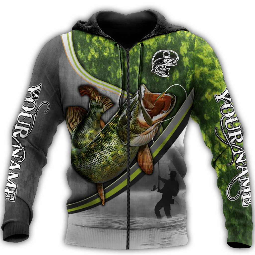 Custom Name Pike Fishing Fisherman Camo Graphic – 3D Hoodie