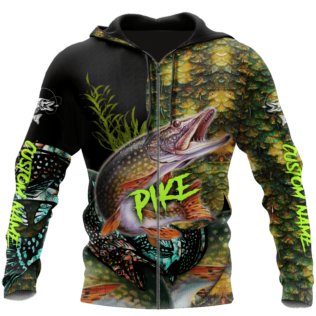 Northern Pike On Skin Fishing Graphic – 3D Hoodie
