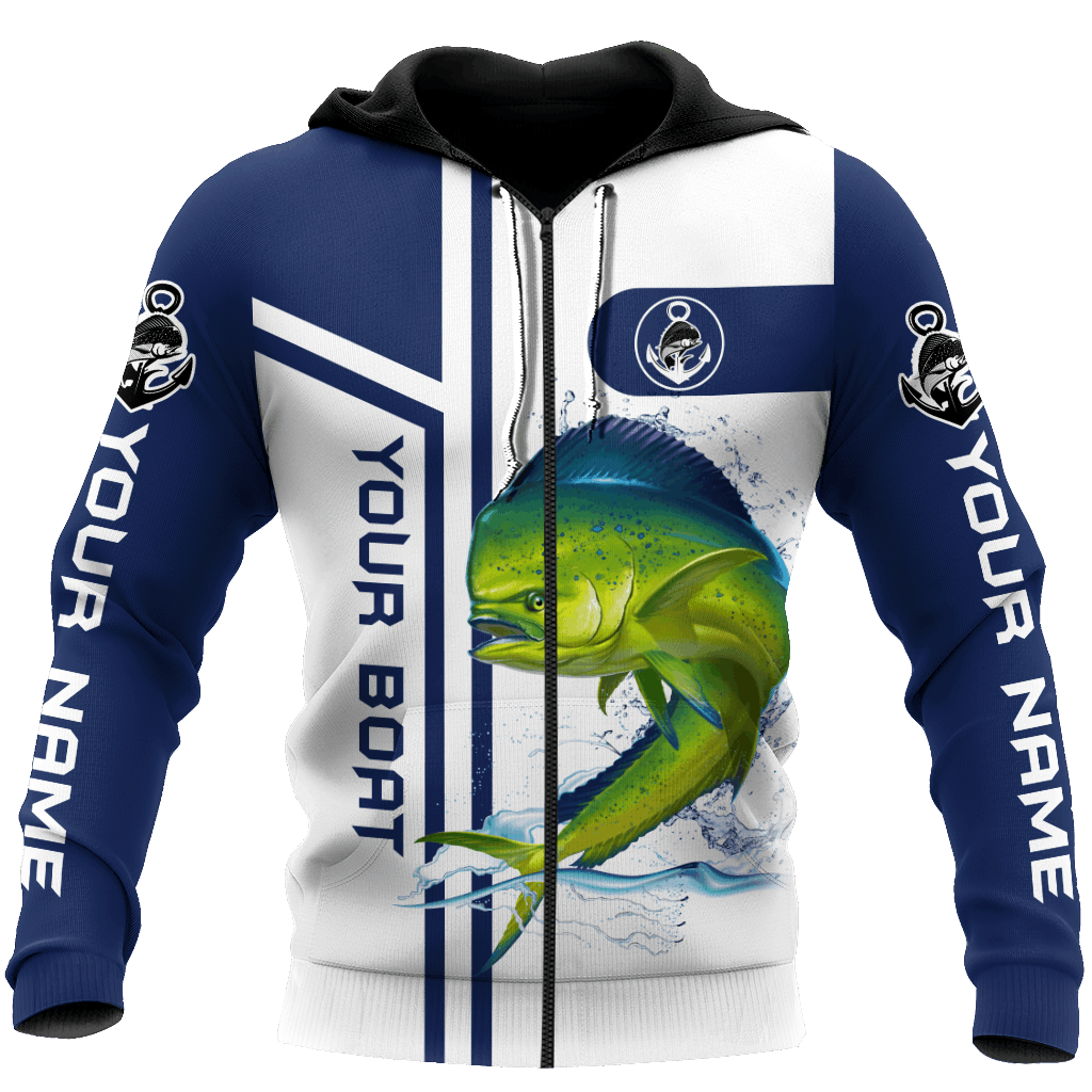 Custom Name Mahi Mahi Fishing Team Graphic – 3D Hoodie