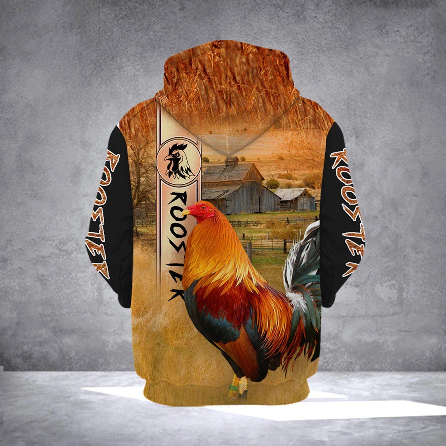 Premium Rooster Orange Color Art - 3D Hoodie