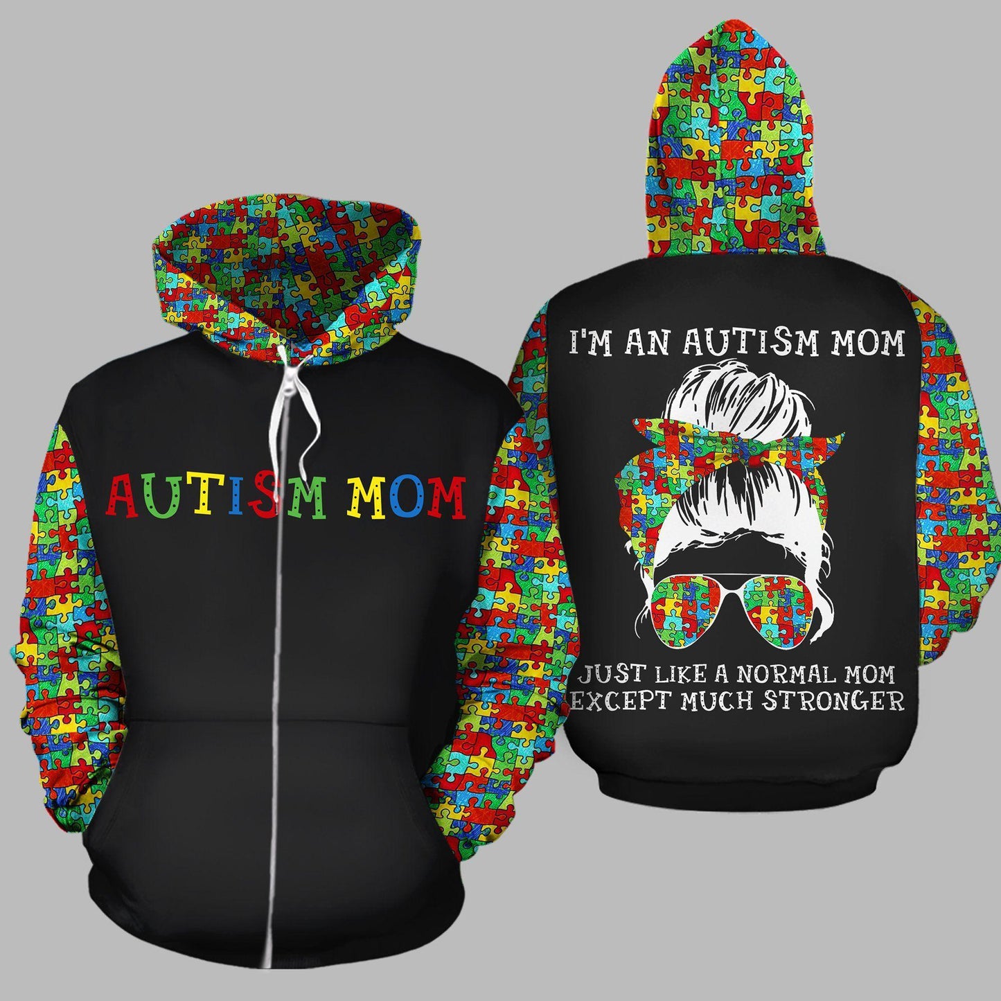 Collection Autism Mom Just Like A Normal Mom – 3D Hoodie