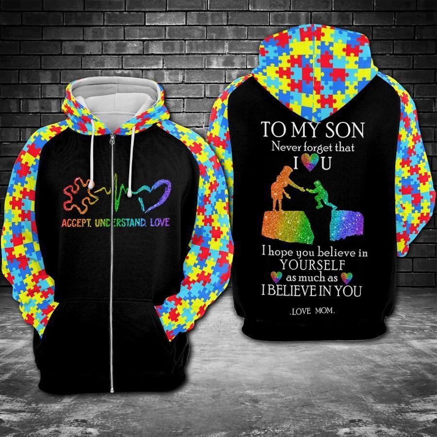 Collection To My Son Autism Message – 3D Hoodie