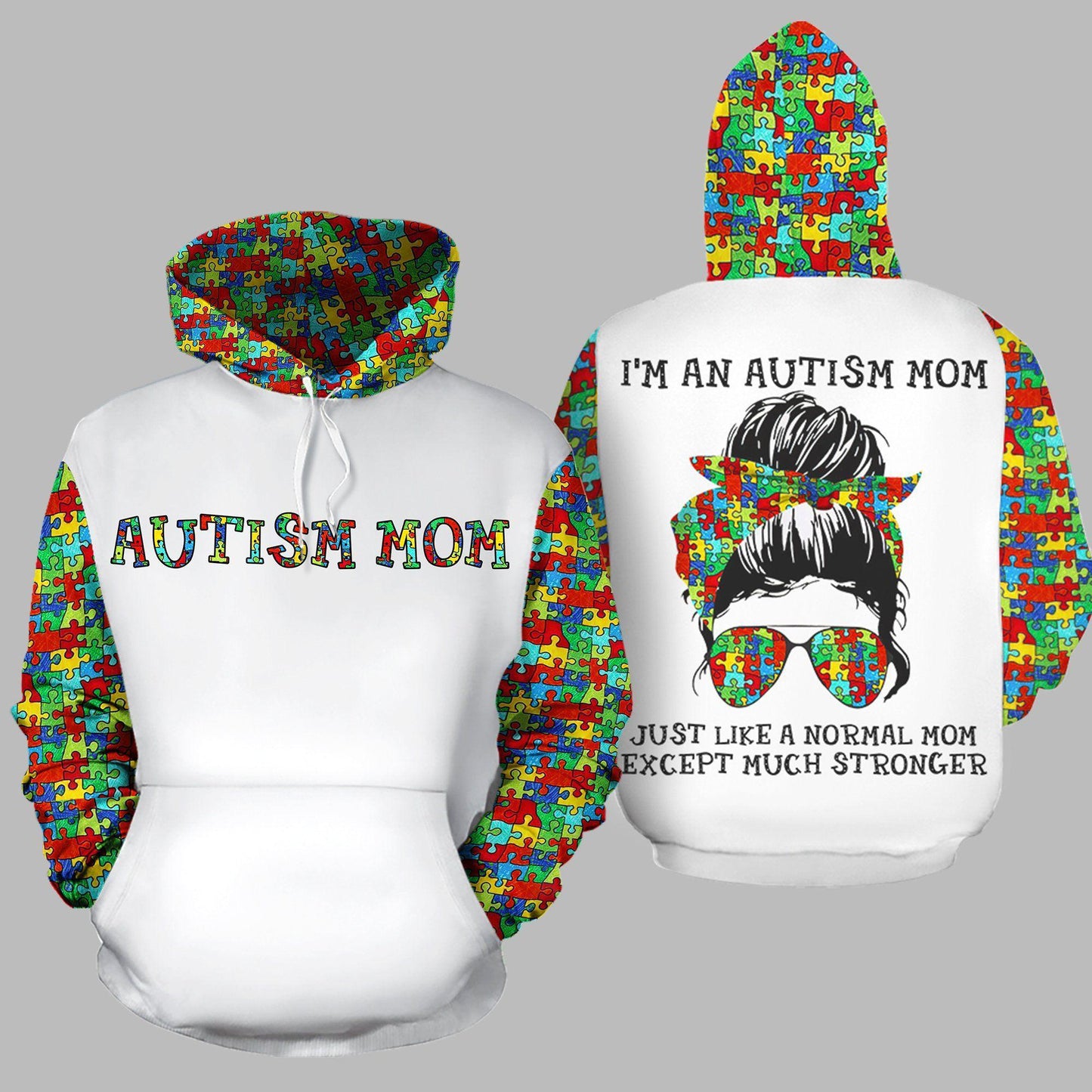 Collection Autism Mom Just Like A Normal Mom – 3D Hoodie
