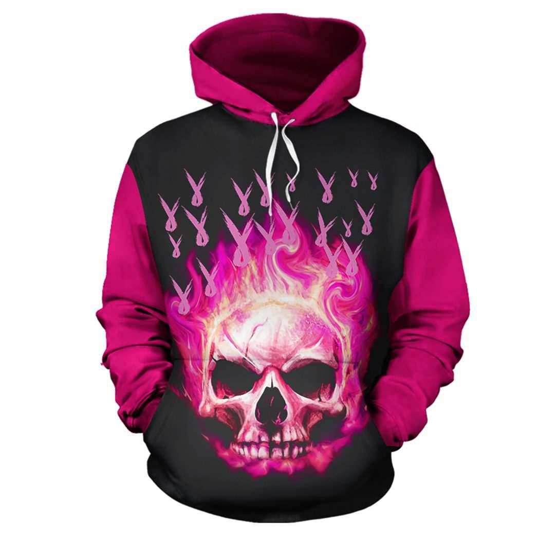 Skull Breast Cancer Awareness 03 – 3D Hoodie