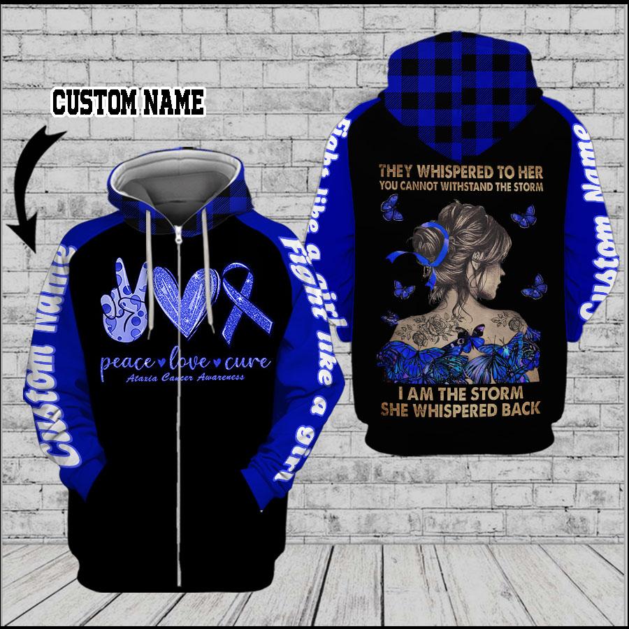 Ataxia Awareness They Whispered To Her Quote – 3D Hoodie
