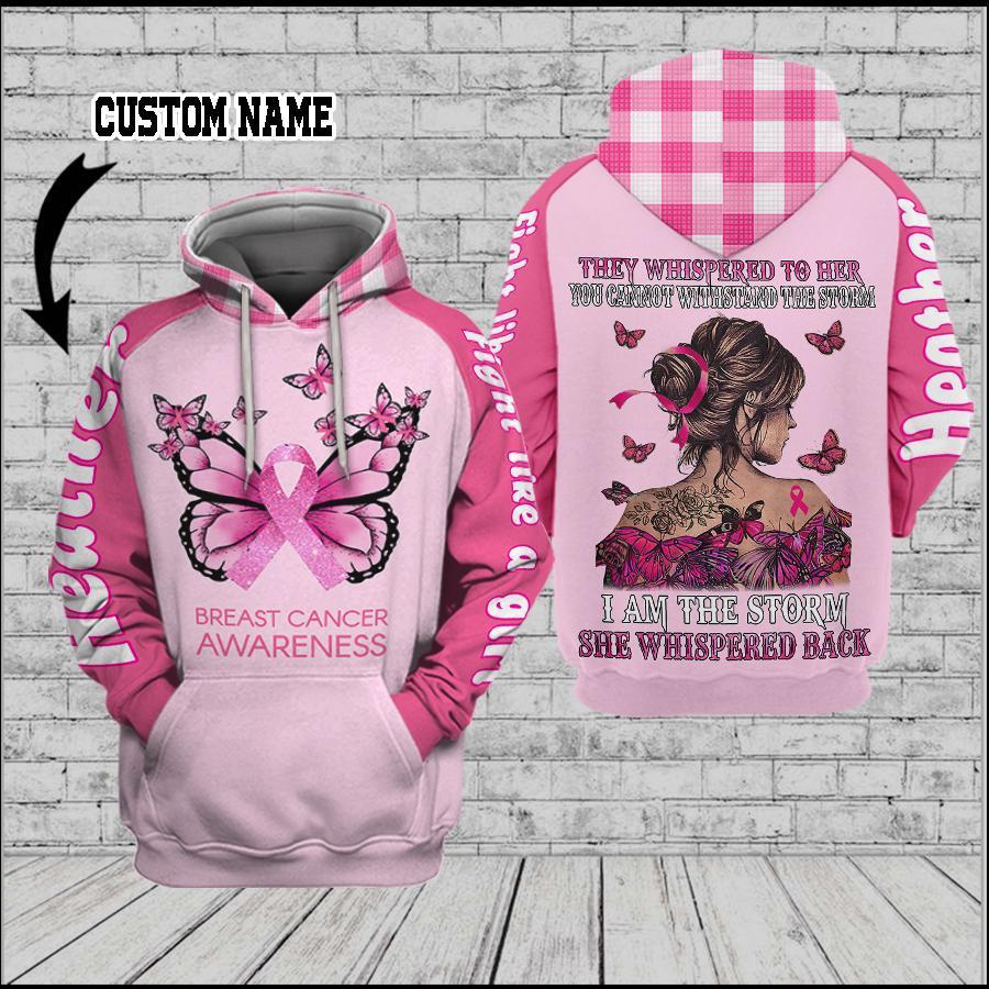 Breast Cancer They Whispered To Her 03 Custom – 3D Hoodie
