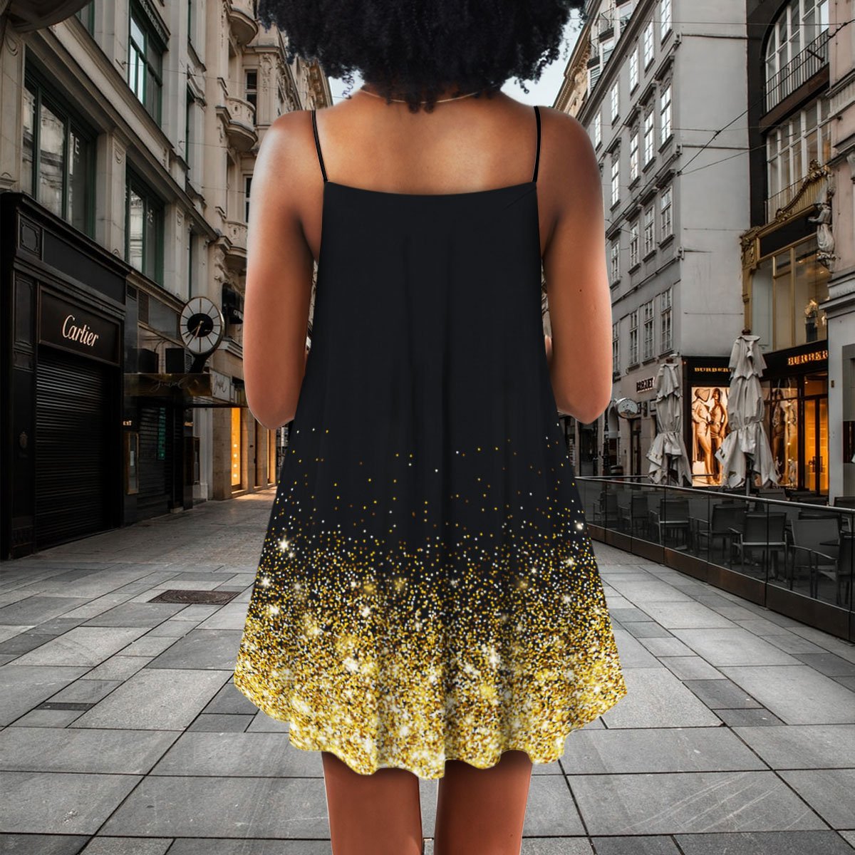 Black Women Empowered Style – Women's Summer Sleeveless V-Neck Camisole Dress
