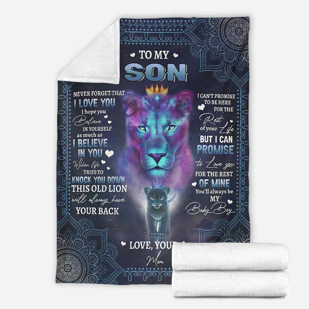 Lion To My Son I Love You This Old Flannel Blanket For Cozy Home Lounging And Gifting