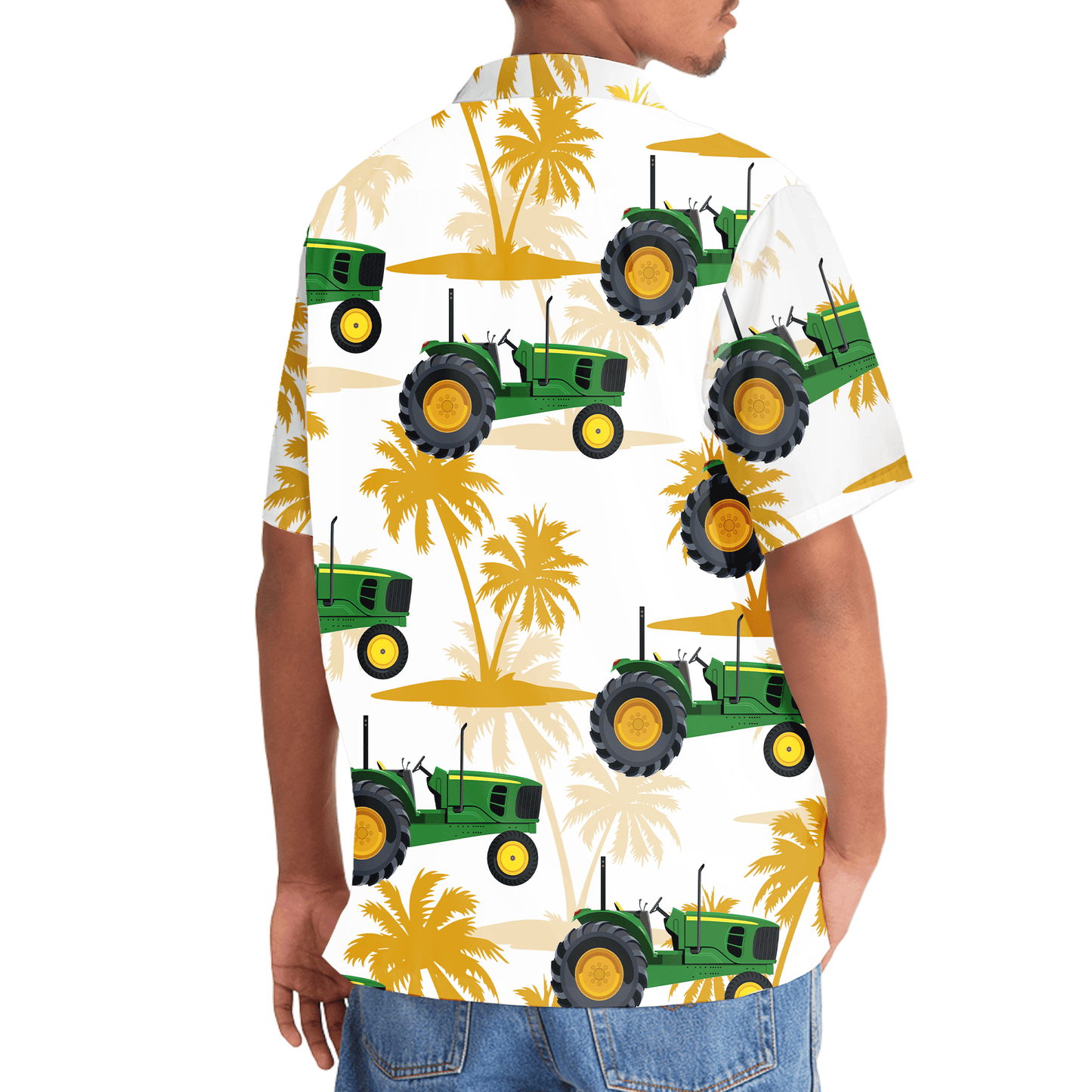 Palm Tree Green Tractor Hawaiian Shirt