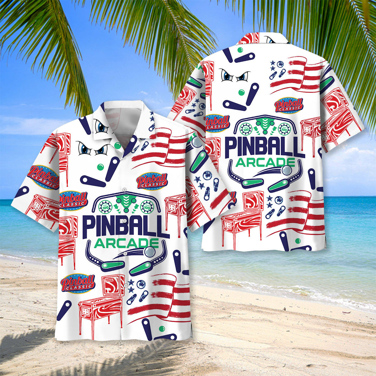 Pinball Arcade Hawaiian Shirt