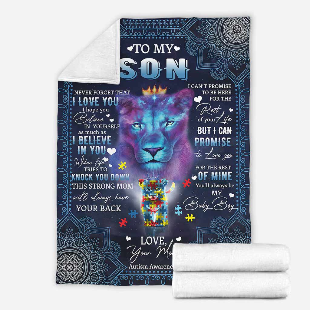 Autism Awareness Son Gift Flannel Blanket For Cozy Home Lounging And Gifting