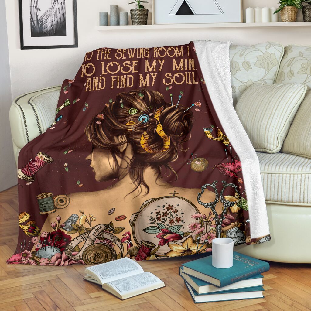 Sewing Into The Sewing Room Flannel Blanket For Warm Home Decor And Relaxation