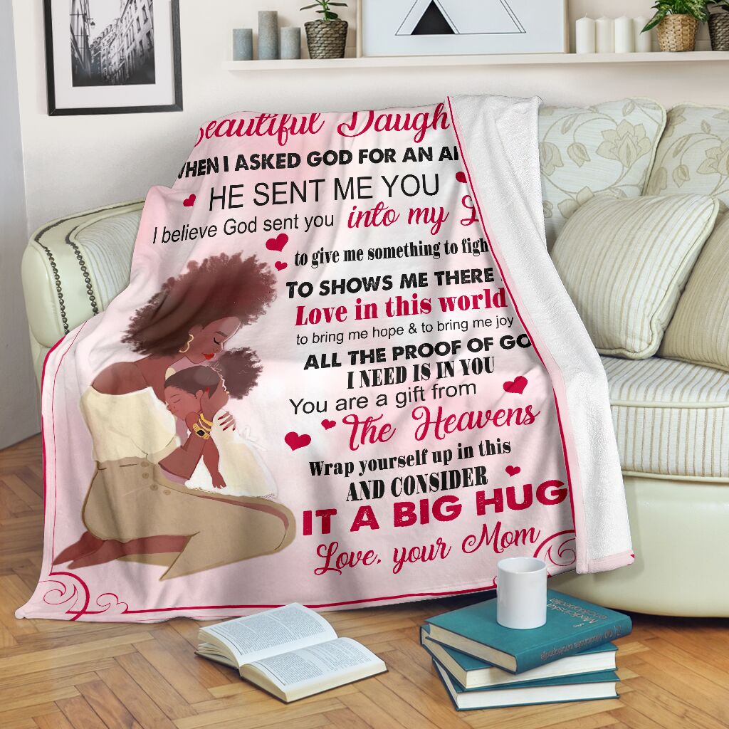 African American I Asked God For A Best Friend Flannel Blanket For Cozy Bedroom And Sofa Decor