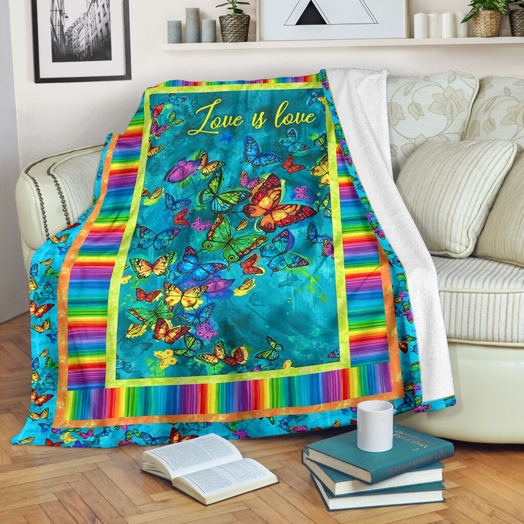 LGBT Love Is Love Support Color Flannel Blanket For Warm Home Decor And Relaxation