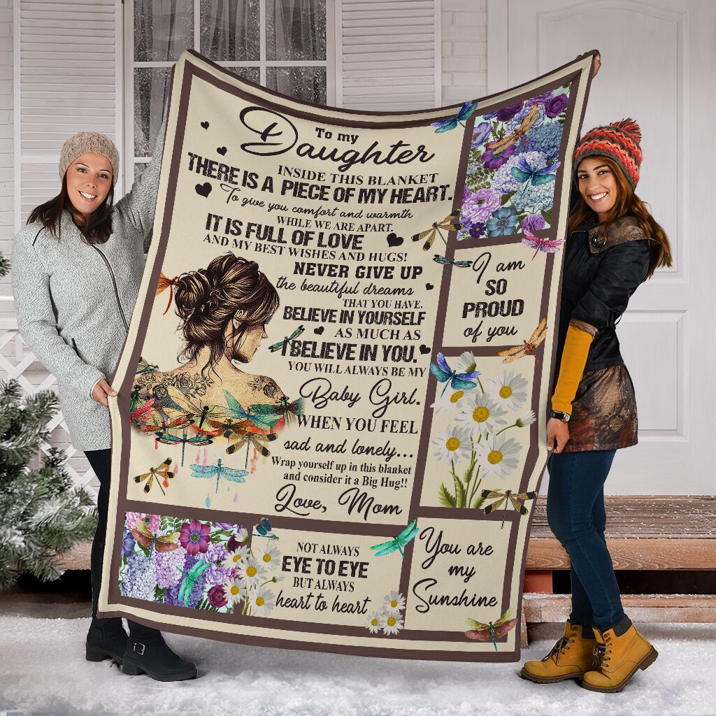 Dragonfly To My Daughter Flannel Blanket For Soft Bed Couch And Home Comfort