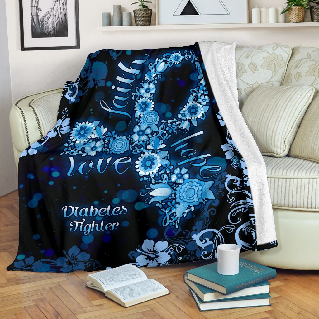 Diabetes Awareness Flannel Blanket For Warm Home Decor And Relaxation