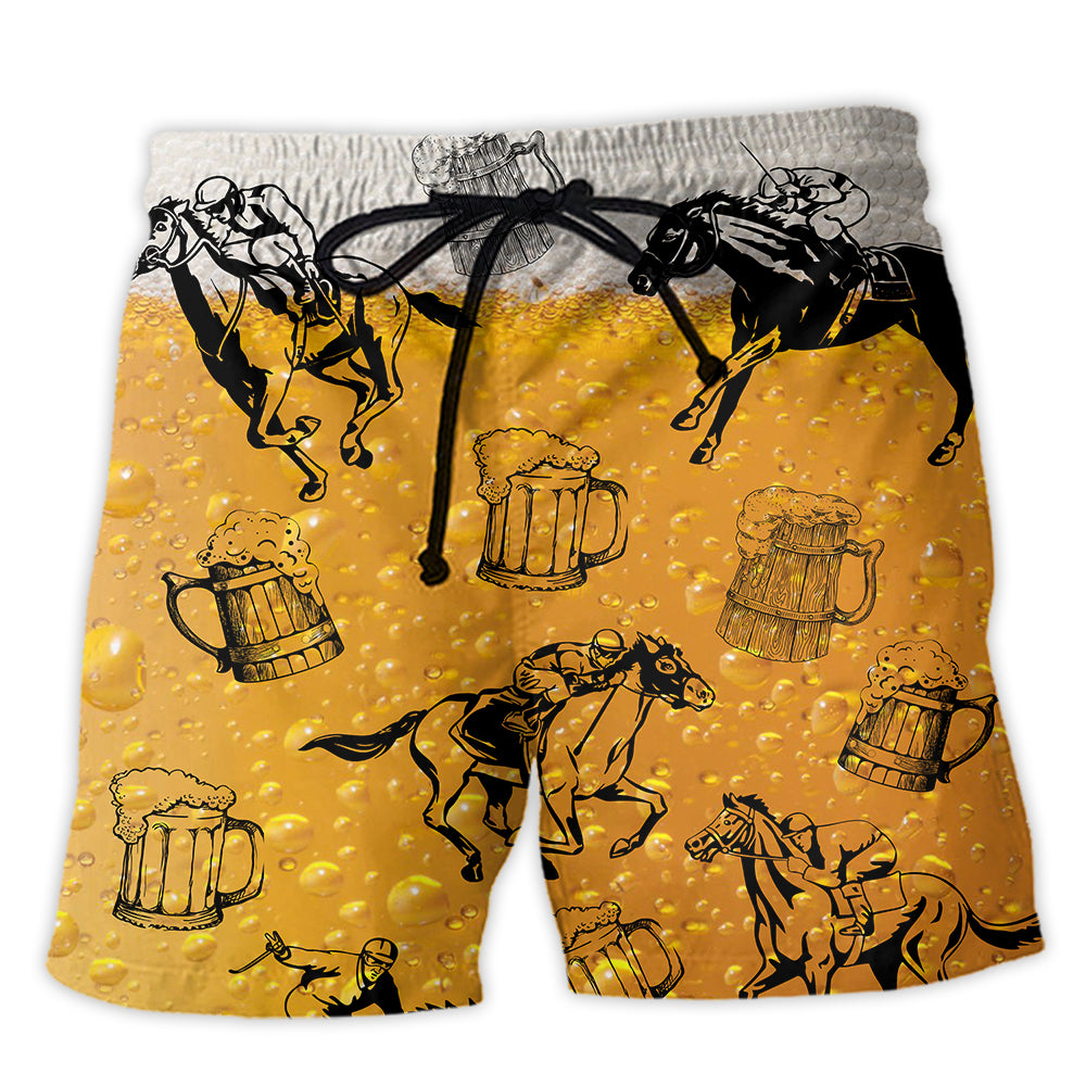 Horse Racing And Beer Celebration - Beach Short