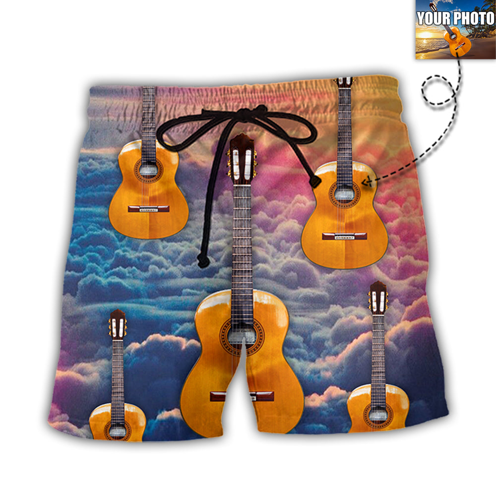 Guitar Love Forever Various Style Custom Photo - Beach Short