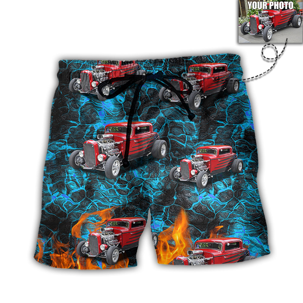 Hot Rod Lover Various Style Custom Photo – Beach Short