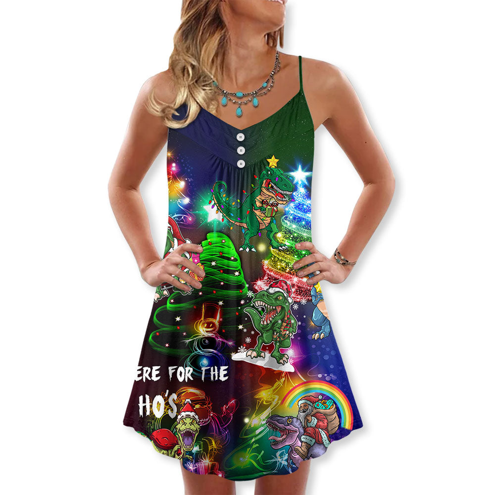 Dinosaur Lover Merry Christmas – Women's Summer Sleeveless V-Neck Camisole Dress