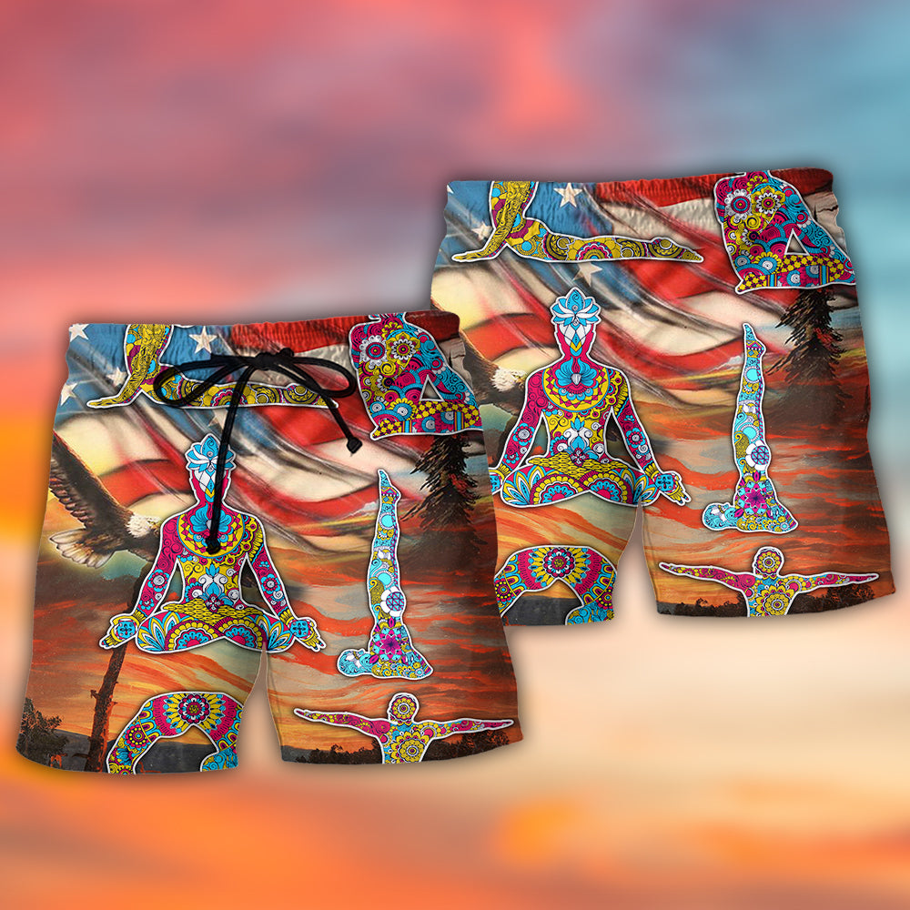 Yoga USA Independence Day Pose – Beach Short