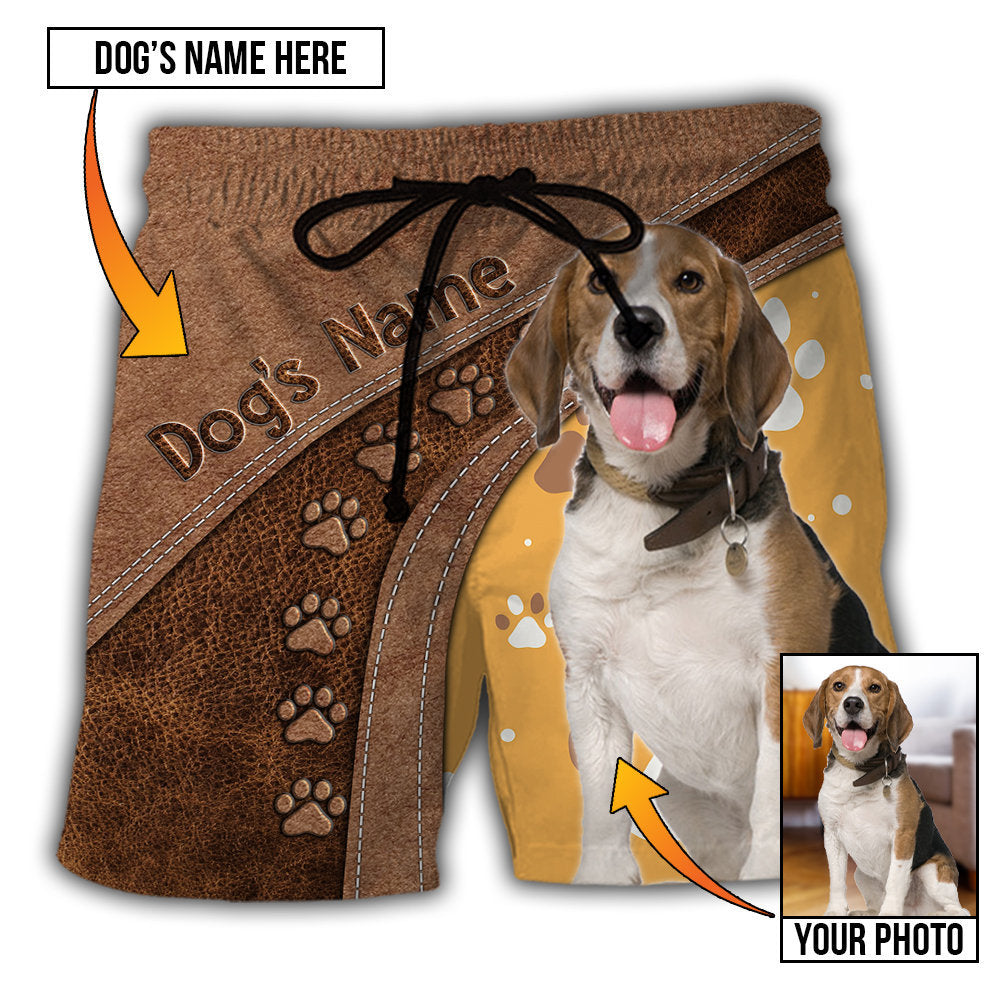 Dog Paw Lovely Dog Custom Photo Personalized – Beach Short