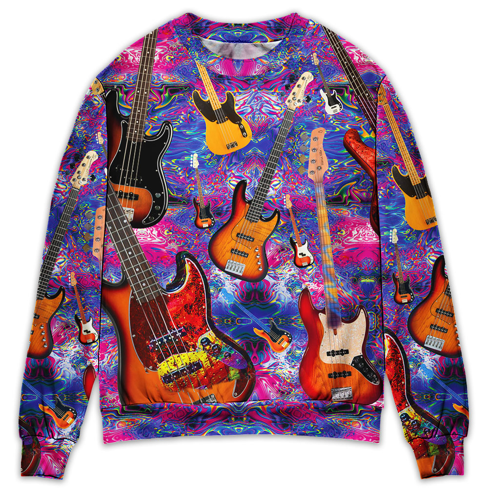 Guitar Life Love Purple Art Style – Sweater - Ugly Christmas Sweater