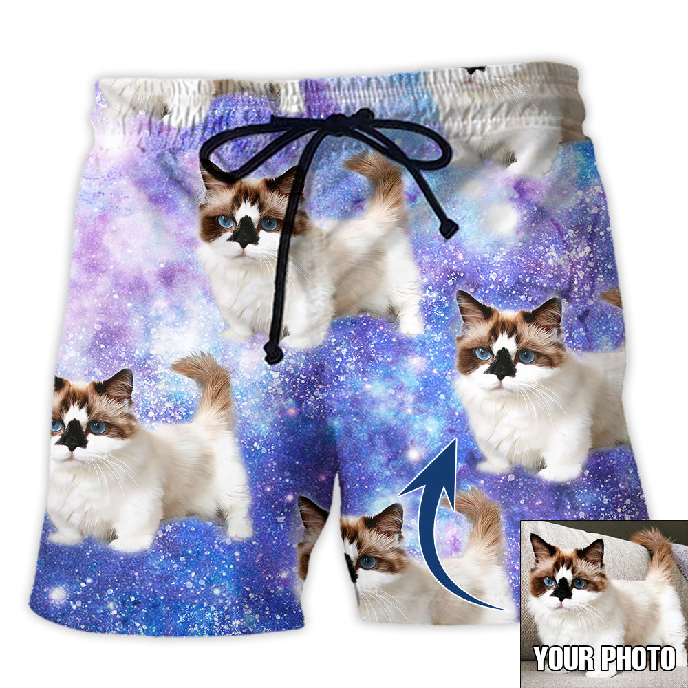 Cat Lover Various Style Custom Photo - Beach Short