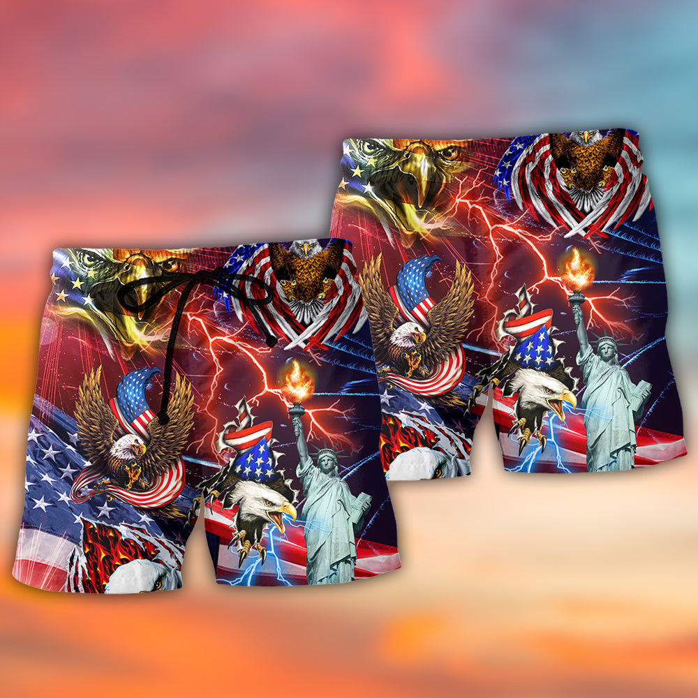USA Independence Day Eagle Lightning – Beach Short