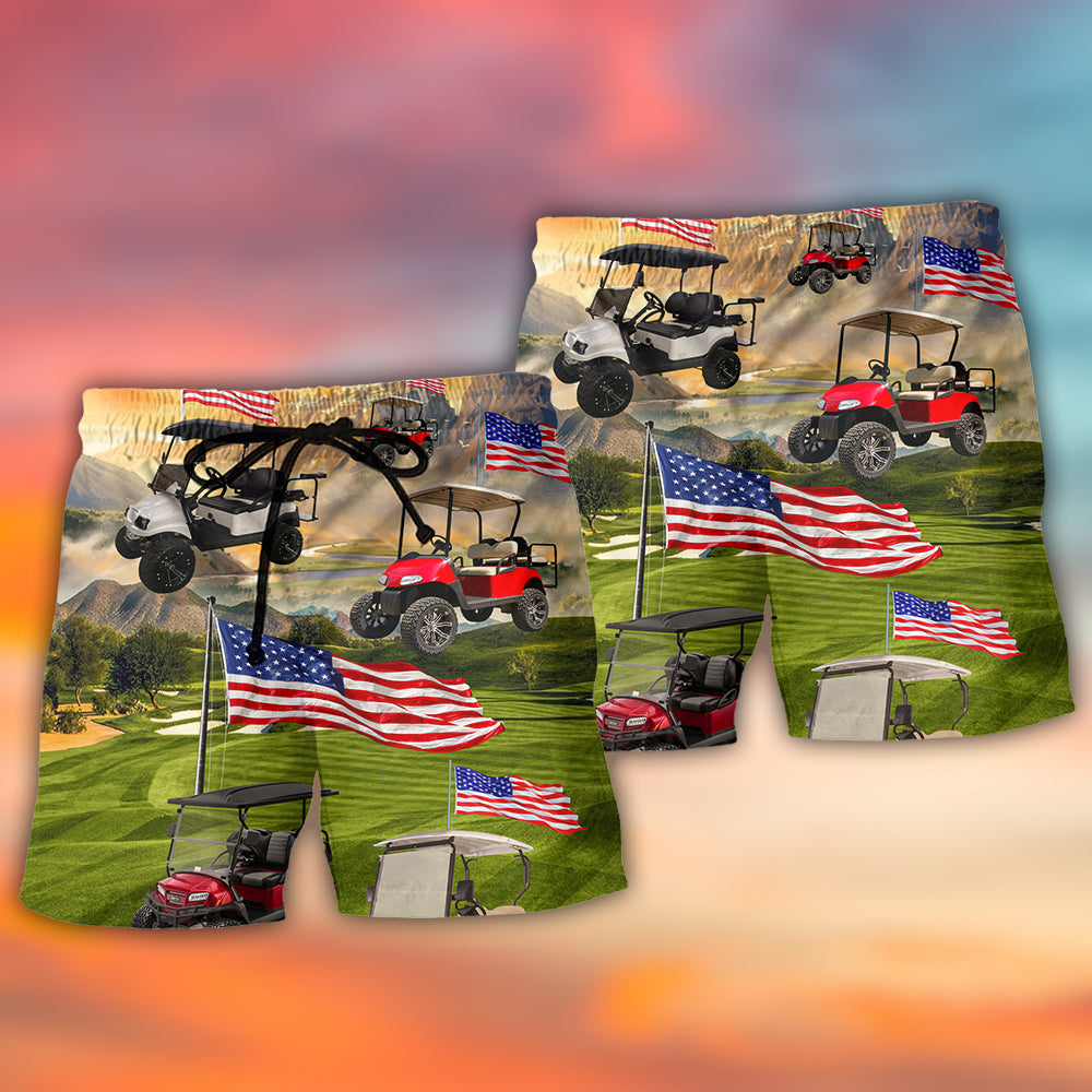 Golf Independence Day Club Car - Beach Short - Owls Matrix LTD